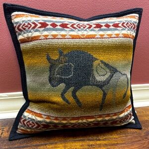 20 ' BUFFALO INDIAN ON HORSE PENDLETON THROW PILLOW WOOL zipper closure